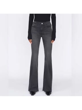 Frame Le High Flare Jeans in Washed Black size 28